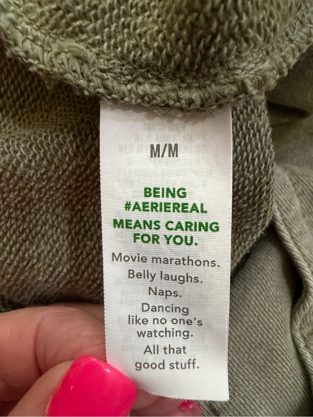 aerie Olive Pull-On Terry Cotton Shorts Size Medium - Picture 10 of 12
